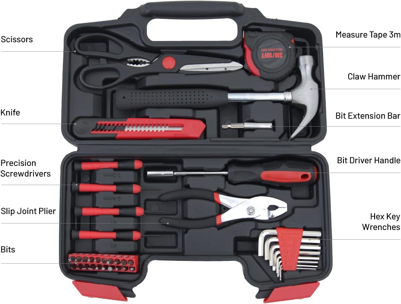 39 Piece Red Tool Kit