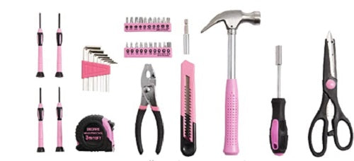 D-Unique Tools 39 Piece Tool Kit for Women, Men, DIY, College Students