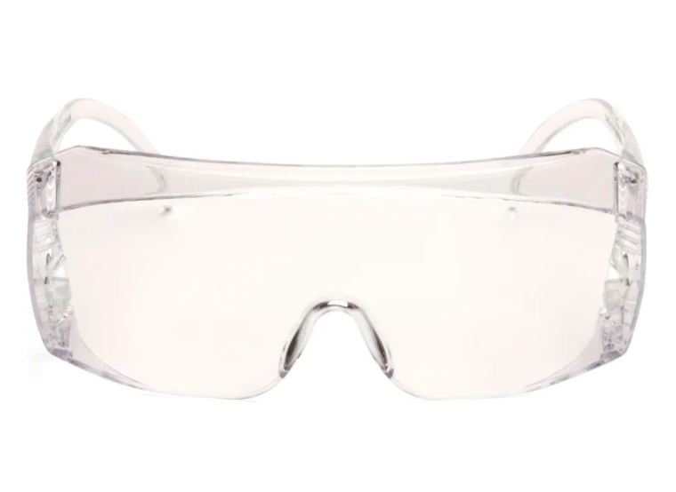 Solo Eyewear Jumbo Safety Glasses, Clear Lens/Frame (OTG Visitor Spectacles)