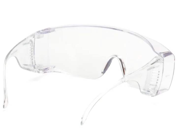Solo Eyewear Jumbo Safety Glasses, Clear Lens/Frame (OTG Visitor Spectacles)