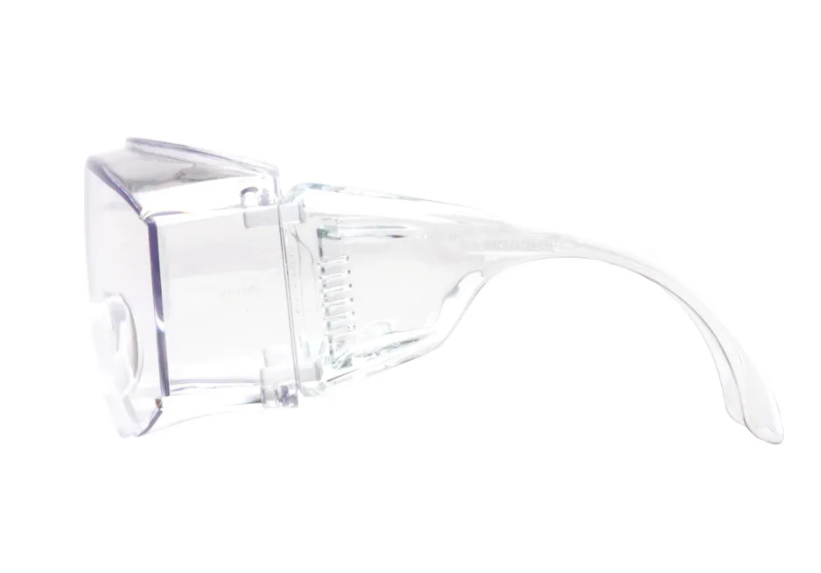 Solo Eyewear Jumbo Safety Glasses, Clear Lens/Frame (OTG Visitor Spectacles)