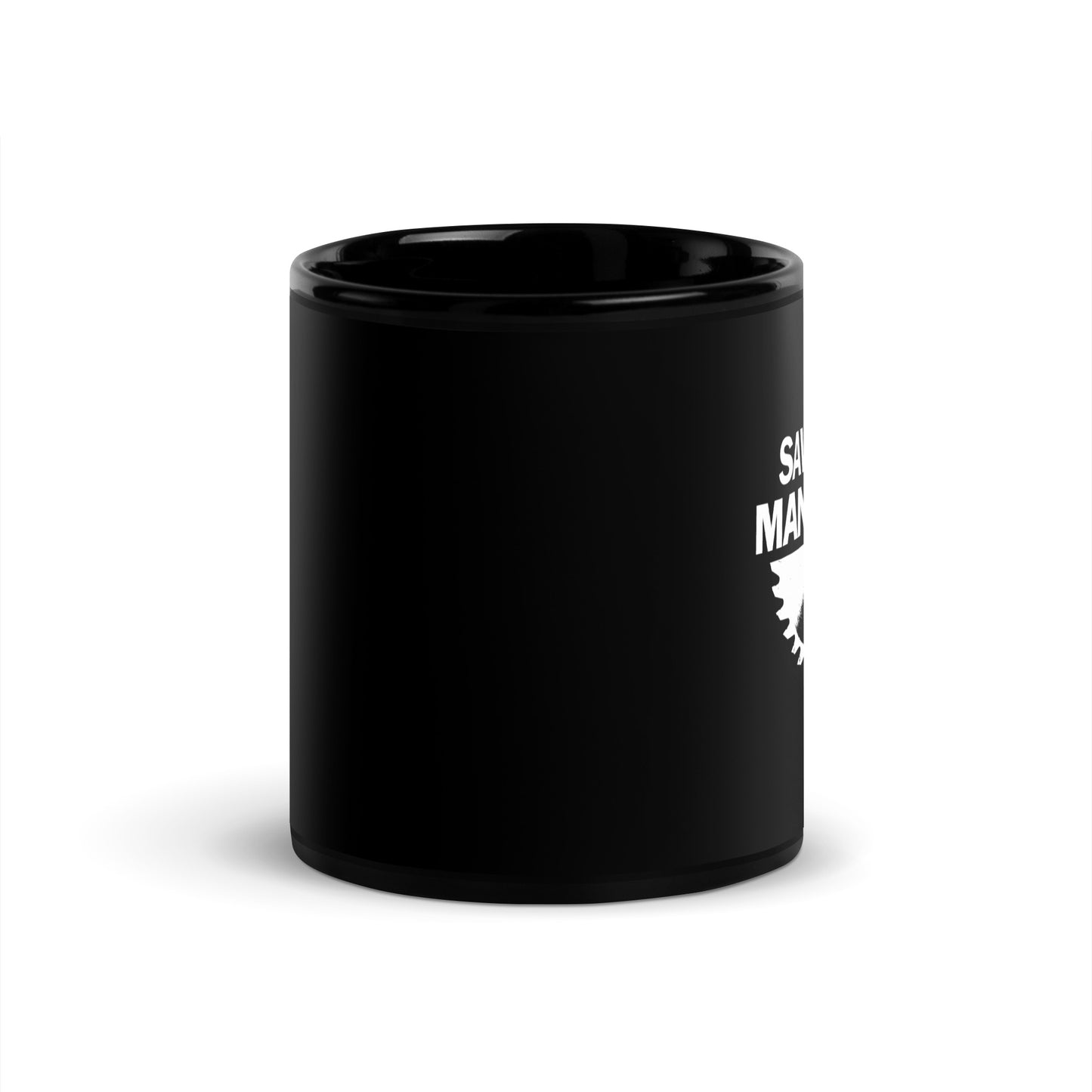 Sawdust Is Man Glitter Black Glossy Mug