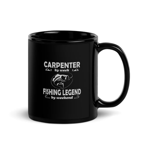 Carpenter & Fisherman Black Glossy Mug