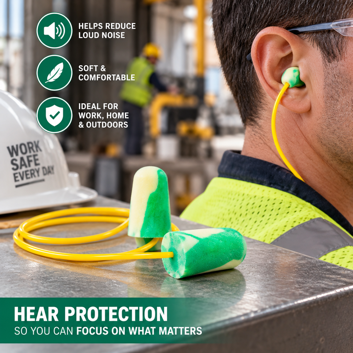 PIP ECOSeries BioSoft Corded Earplugs, NRR 32, 100-Pair Box