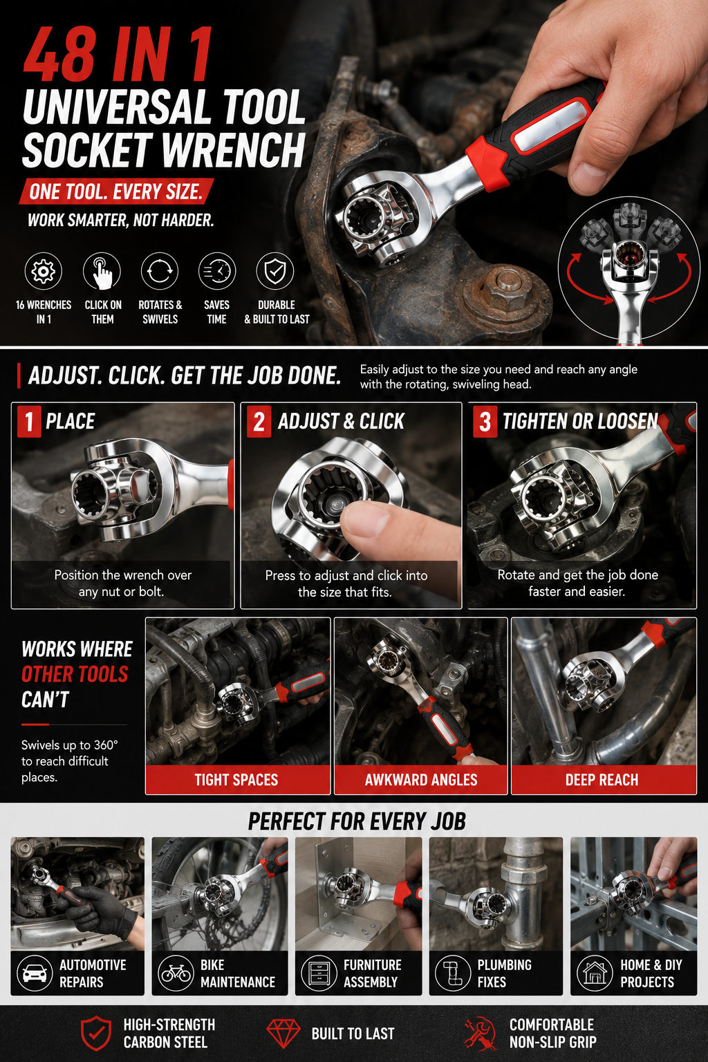 (48 in 1) Universal Socket Wrench